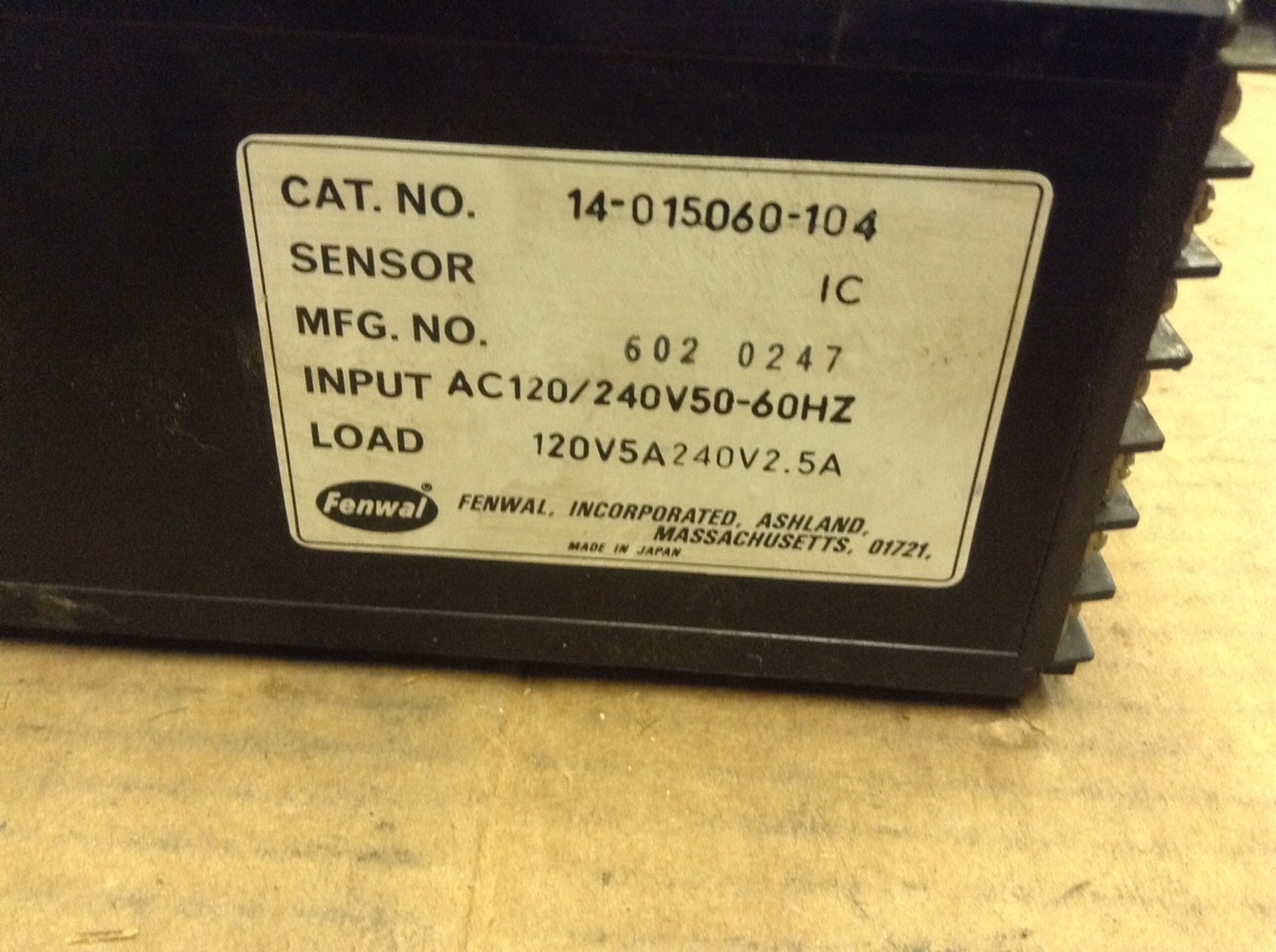 Fenwal Model 6020247 Temperature Control Controller Unit