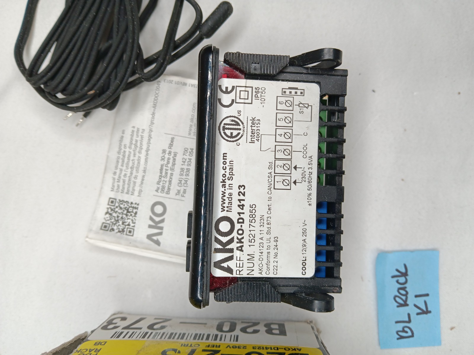 AKO D14123 250V INDUSTRIAL DIGITAL THERMOSTAT CONTROLLER FOR REFRIGERATION