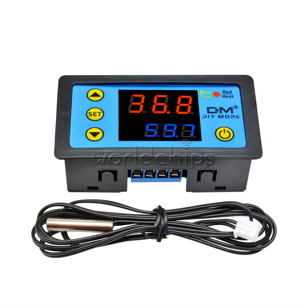 Dual Display Digital LCD Thermostat Temperature W3231 DC 24V Controller R/ W3230