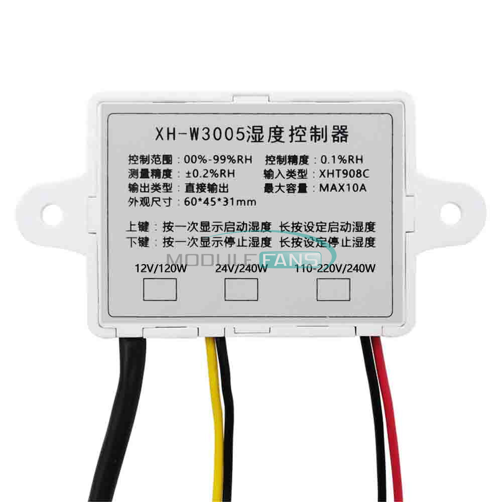 XH-W3005 Digital LED Humidity Controller Hygrometer Switch Sensor AC 110V-220V
