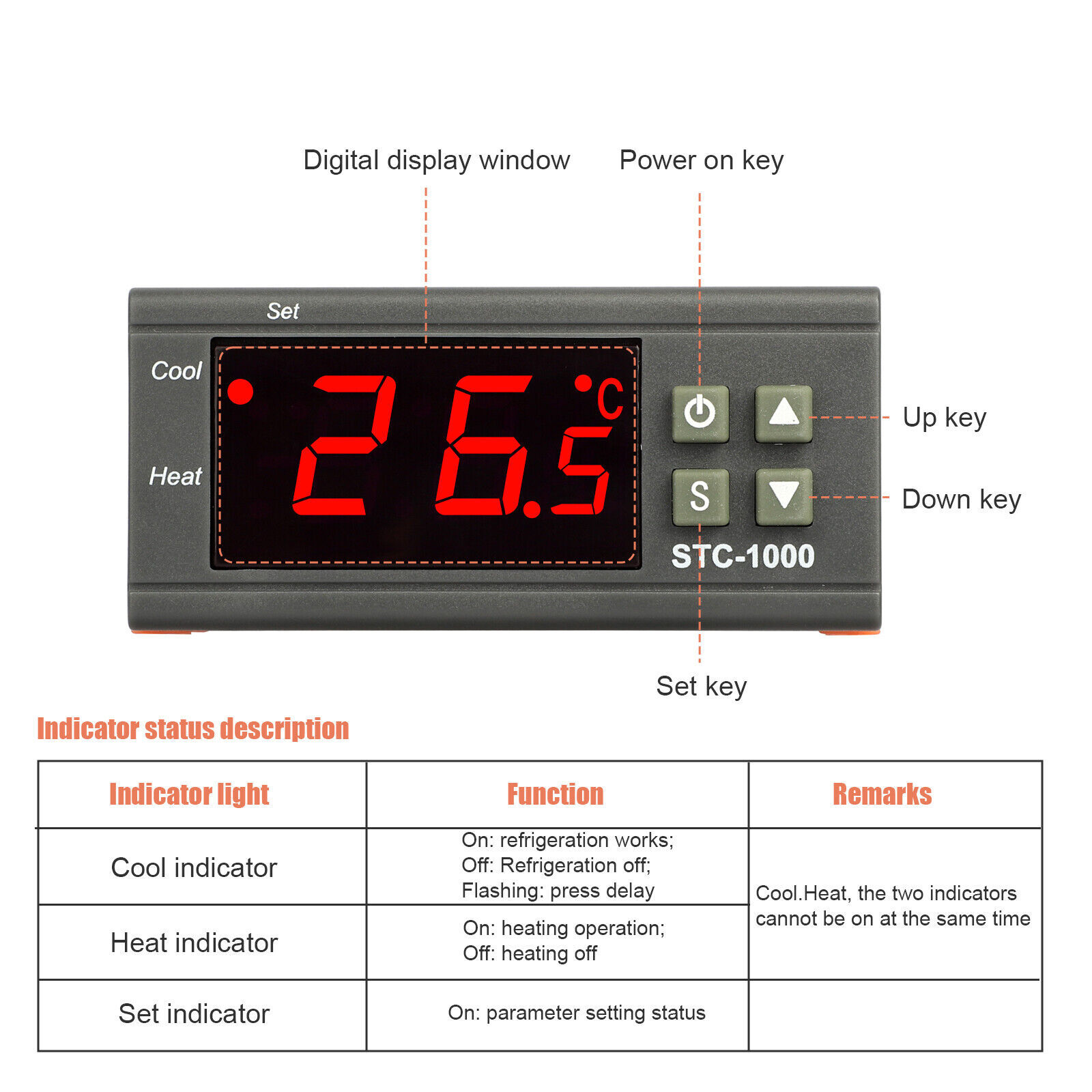 STC-1000 Digital Temperature Controller Thermostat w/ Sensor AC 110V Universal