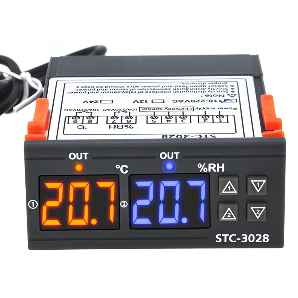 2Pack STC-3028 Temperature Controller 110-220V Thermostat DC 12V 24V