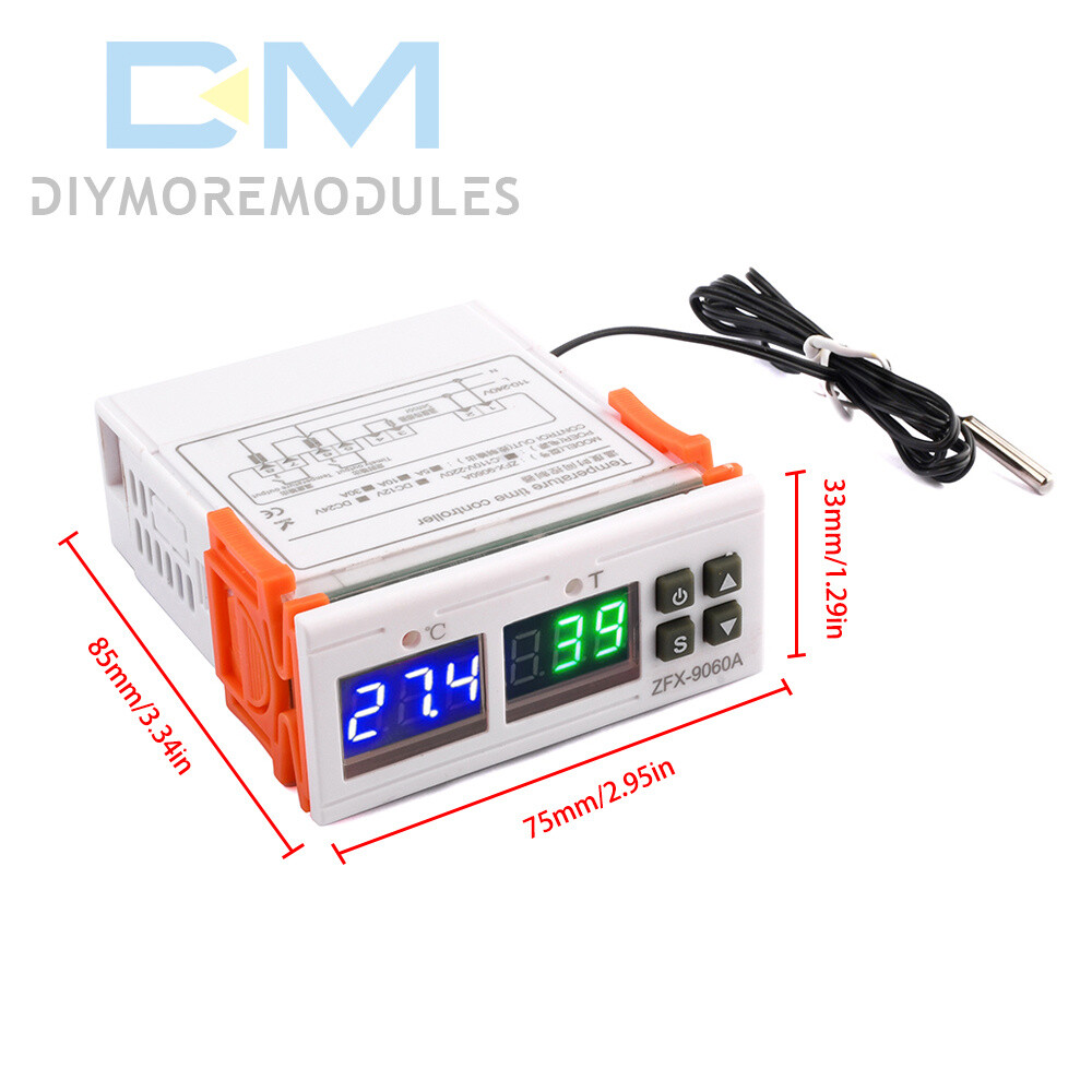 ZFX-9060A Digital Thermostat Temperature Controller Heating Cooling Time Control