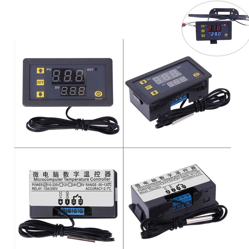 W3230 LCD AC 110V-220V 10A Thermostat Temperature Controller Meter Regulator