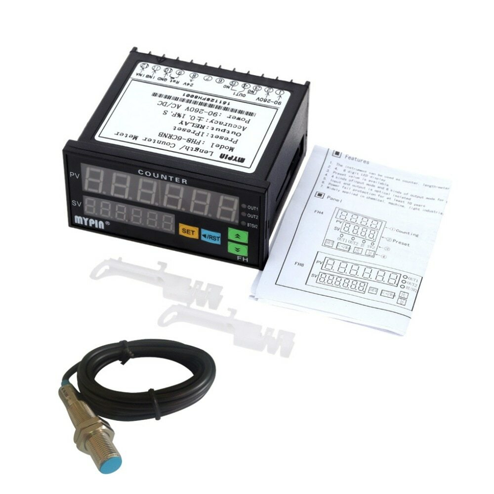 new FH8-6CRNB 6 com sensor npn mini, medidor eletrônico de comprimento