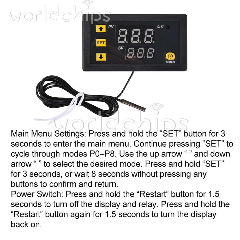 W3230 Digital Temperature Controller Thermostat 20A -55℃-120℃ Relay Output New