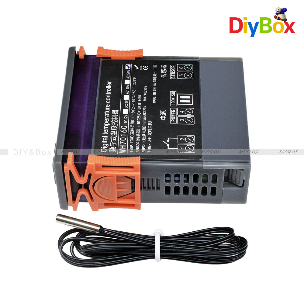 Digital Temperature Controller Thermostat WH7016C AC 220V LCD Display -50~110℃