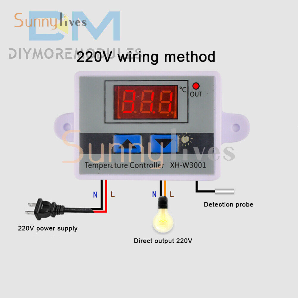 XH-W3002/XH-W3001 Digital LED Temperature Controller Thermostat Control Switch
