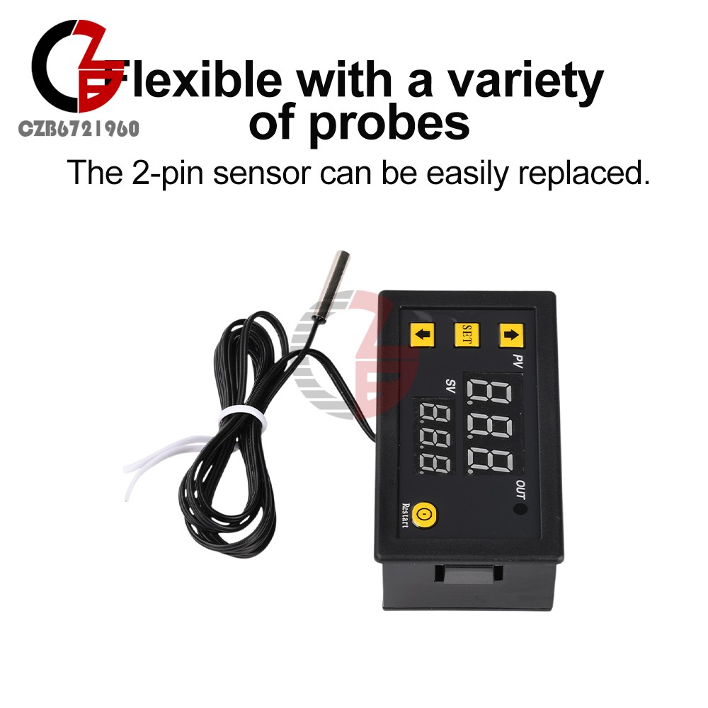 Digital Temperature Controller Thermostat 20A -55℃-120℃ Relay Output DC/AC W3230