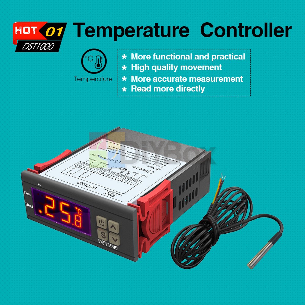 STC1000/DST1000 Digital DC12-72V Temperature Controller Thermostat Sensor Probe