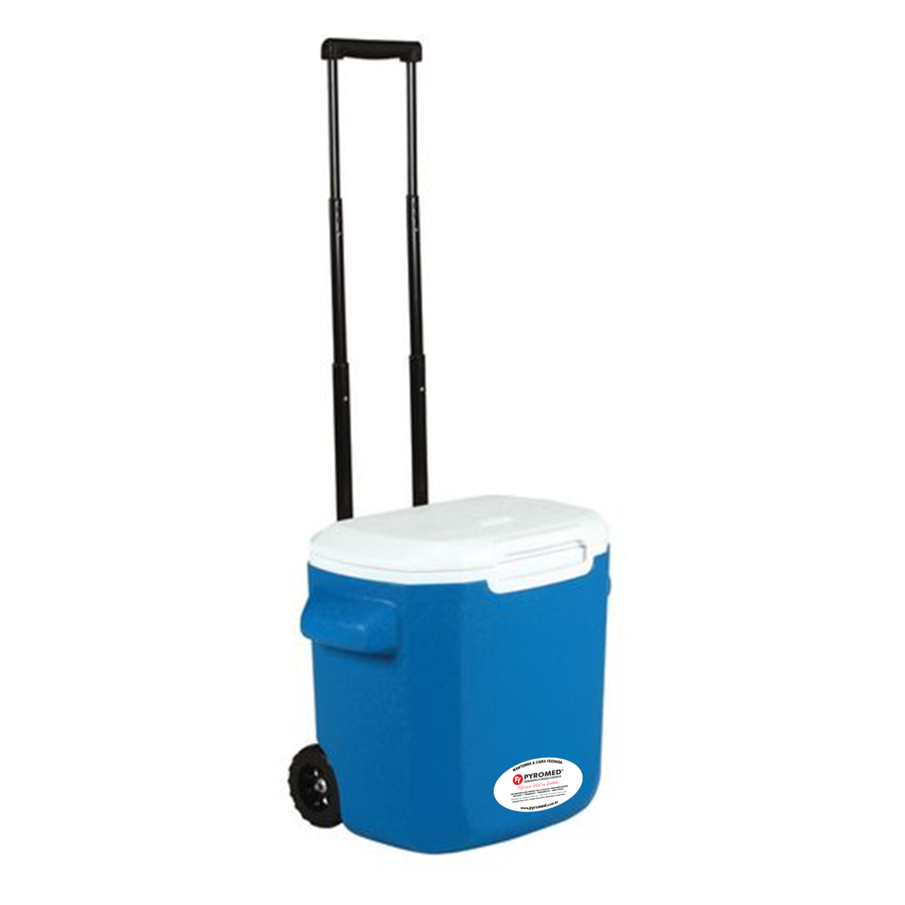 Caixa Térmica 15,1 Litros Azul Com Rodas e Termômetro Máxima e Minima | PYROMED® - Imagem 5