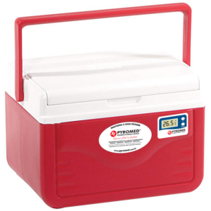 Caixa Térmica 4,7 Litros Vermelha Com Termômetro Máxima e Minima | PYROMED®