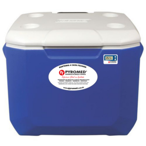 Caixa Térmica 56,7 Litros Azul Com Rodas e Termômetro Máxima e Minima | PYROMED®