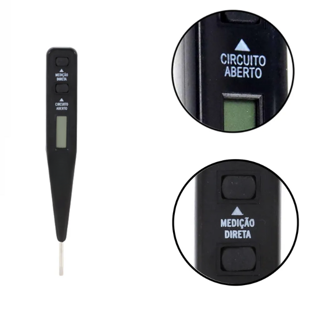 Chave de Teste Digital de Voltagem e Corrente Elétrica 12V/250V | PYROMED® PYDT-1 - Imagem 5