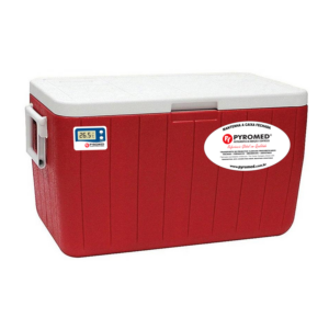 Caixa Térmica 45,4 Litros Vermelha Com Termômetro Máxima e Minima | PYROMED®
