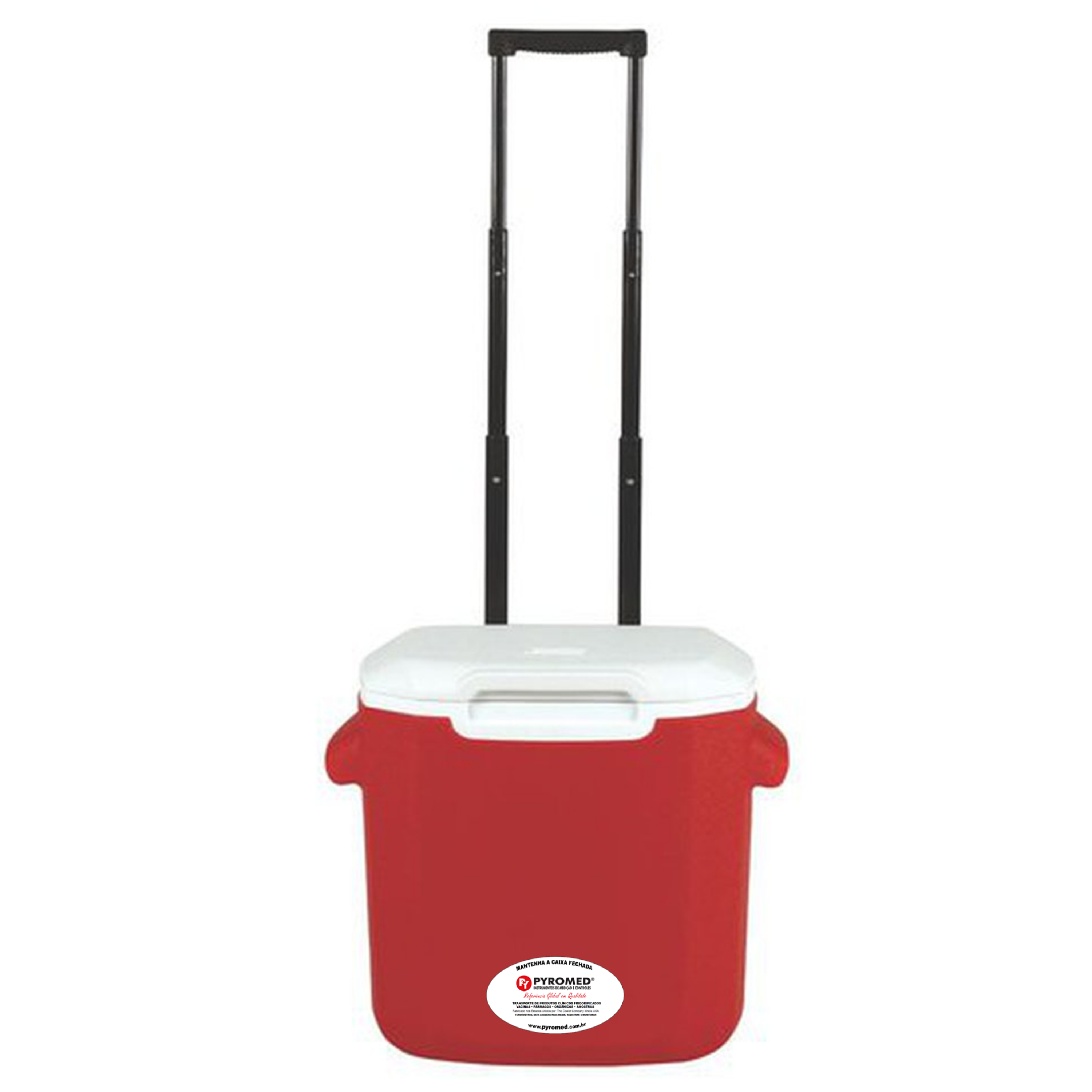 Caixa Térmica 15,1 Litros Vermelha Com Rodas e Termômetro Máxima e Minima | PYROMED® - Imagem 3