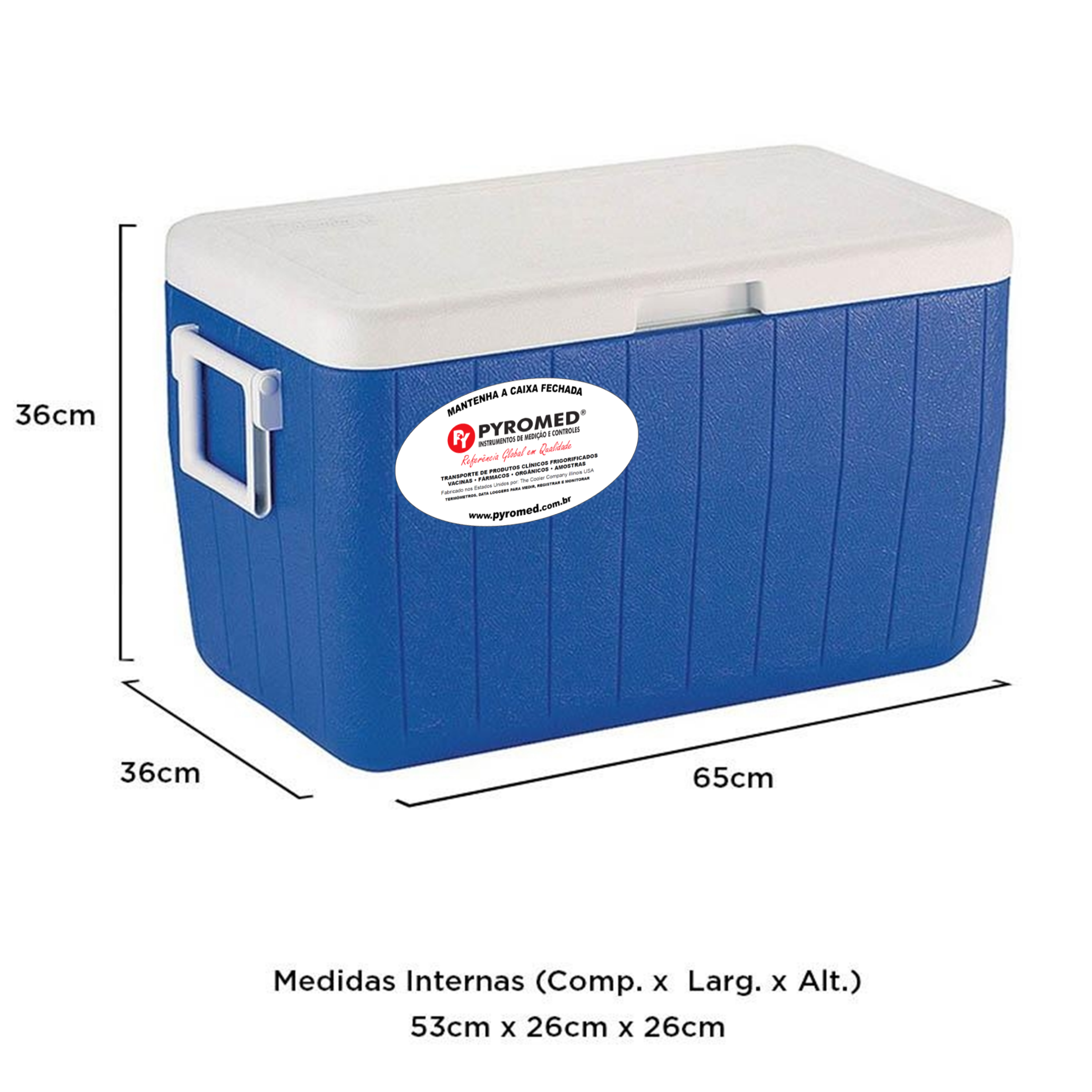 Caixa Térmica 45,4 Litros Branca Com Termômetro Máxima e Minima | PYROMED® - Imagem 4