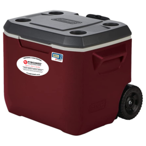 Caixa Térmica 47 Litros Xtreme Mahogany Com Rodas e Termômetro Máxima e Minima | PYROMED®