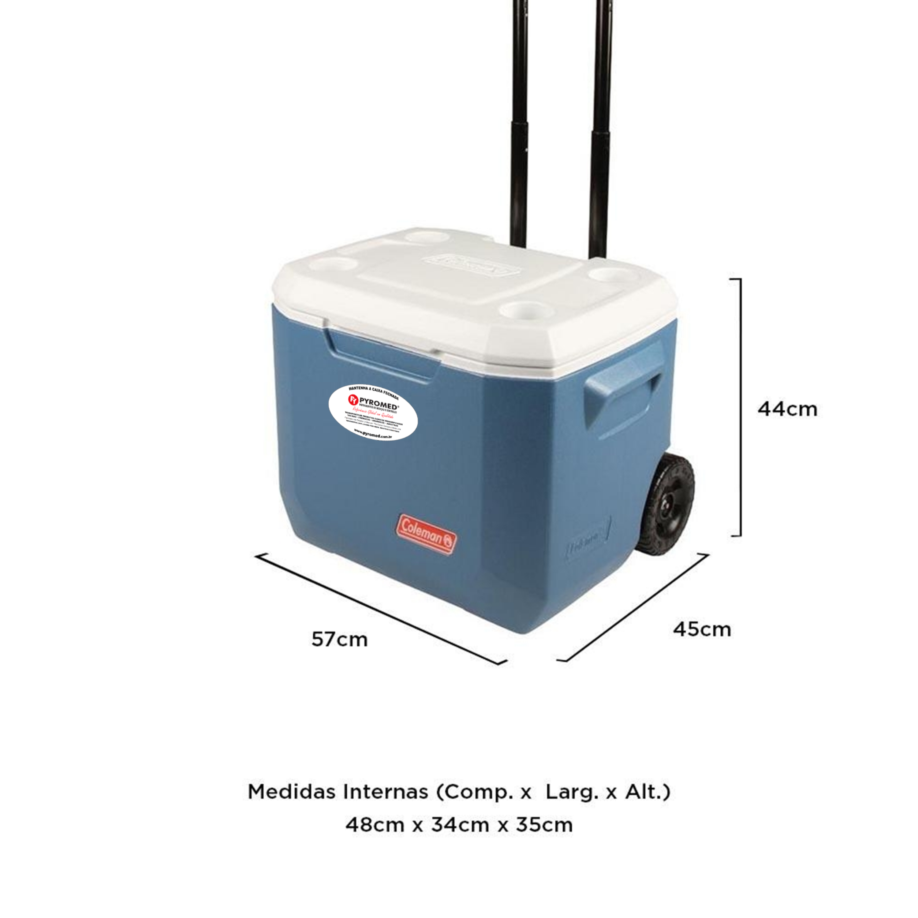 Caixa Térmica 47 Litros Xtreme Com Rodas e Termômetro Máxima e Minima | PYROMED® - Imagem 7