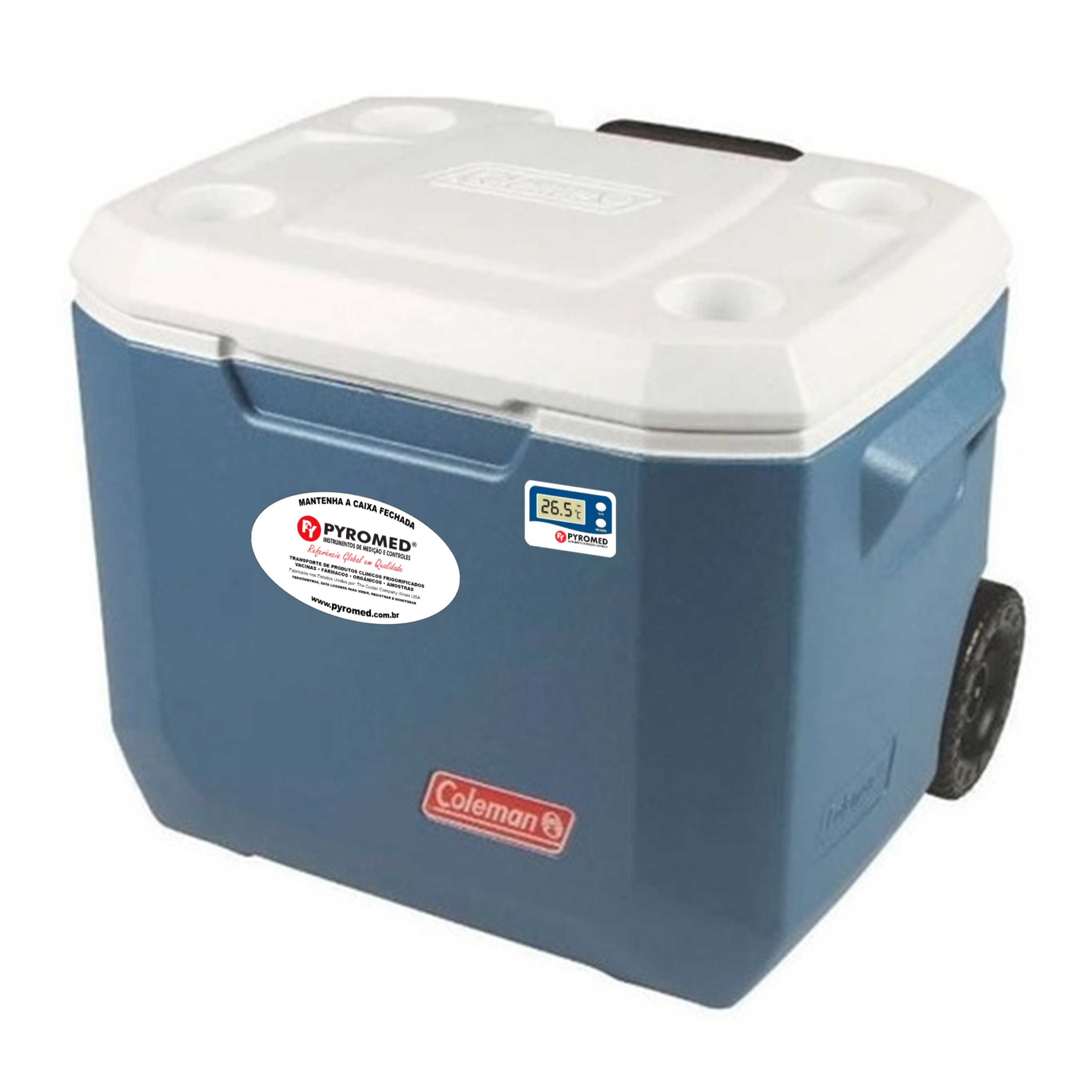 Caixa Térmica 47 Litros Xtreme Com Rodas e Termômetro Máxima e Minima | PYROMED®
