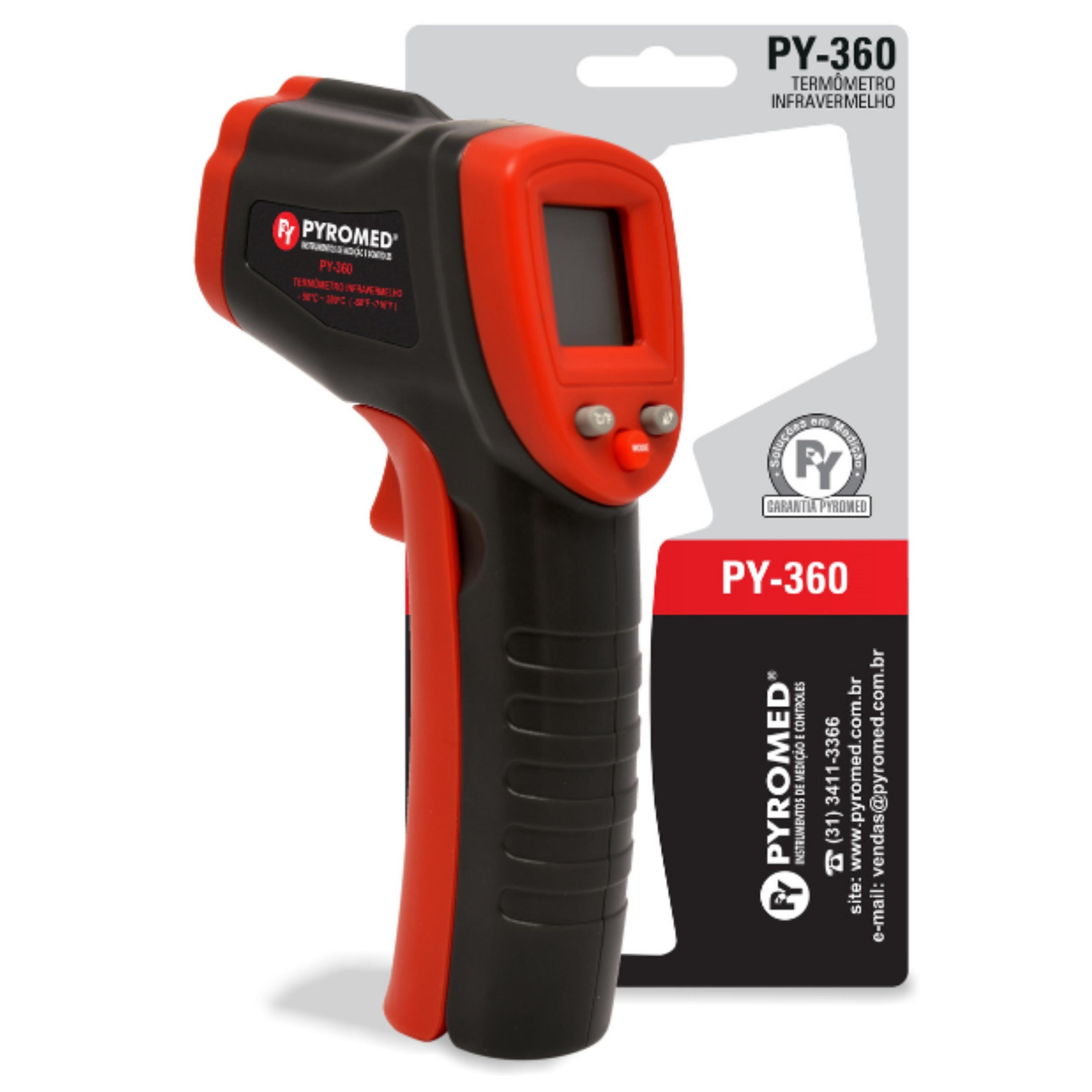 Termômetro Digital Infravermelho Vermelho -50°C/+380°C | PYROMED® PY360